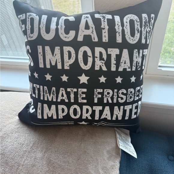 NWOT Black and White Throw Pillow with Fun Quote - Picture 2 of 3